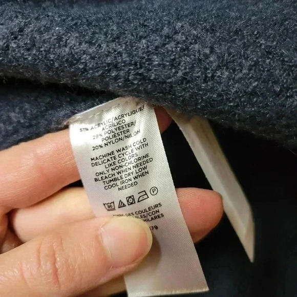 Ann Taylor Striped Trim Cascade Cardigan Navy Blue Camel Size XS Petite - Picture 3 of 5